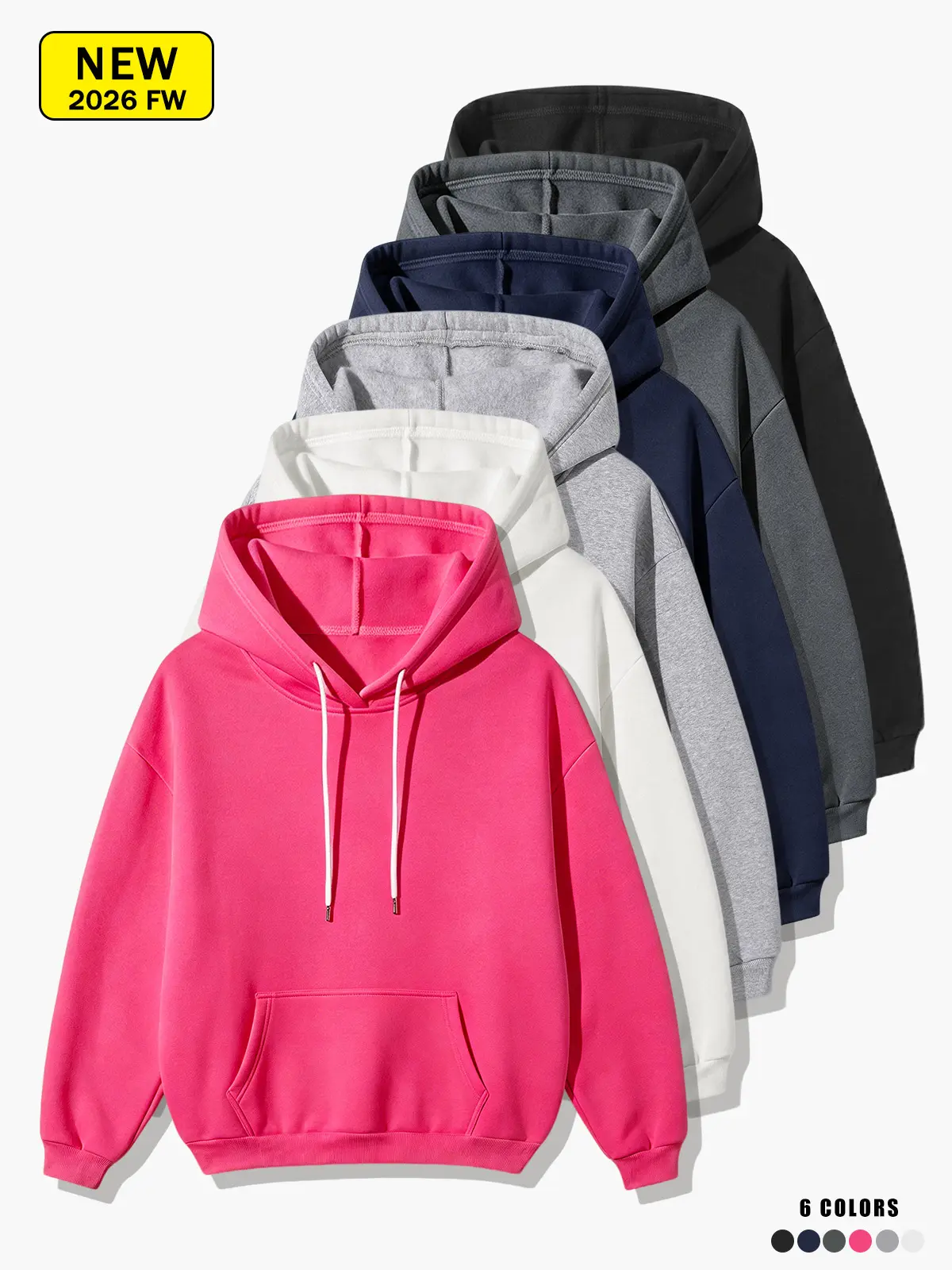 Men’s spring/autumn long-sleeve hooded knit sweatshirt, loose fit, comfortable, breathable, skin-friendly
