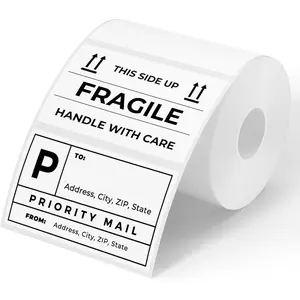 3x2 Inch White Thermal Labels, Thermal Sticker Labels for Price, Barcode, Mailing, Name, 500 Sheets/1 Roll