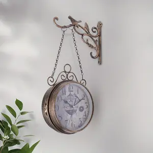 Gentral Station Wall Clock, Vintage Double Sided Hanging Clock