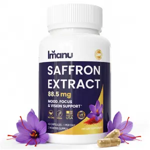 Imanu Saffron Extract 88.5mg – Pure Vegan Capsules for Mood Focus & Vision Support – Non-GMO Allergen-Free Lab Tested – 60 Veggie Capsules 2-Month Supply