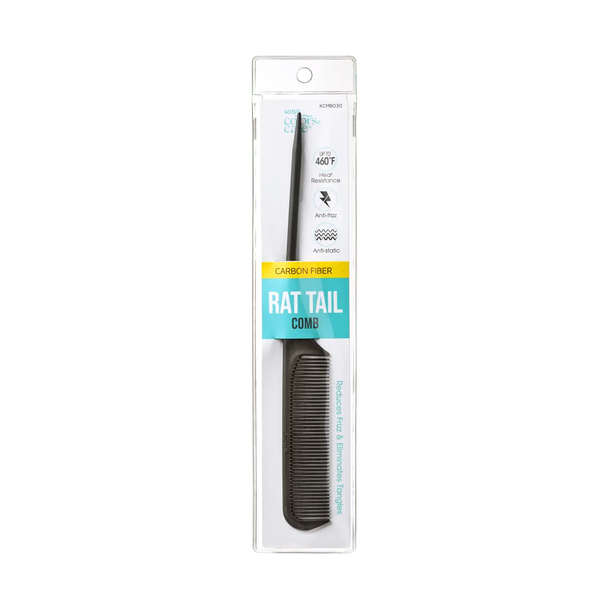 Kiss Colors & Care Professional Carbon Fiber Rat Tail Comb | Parting Comb Kiss Colors & Care Professional Carbon Fiber Rat Tail Comb | Parting Comb