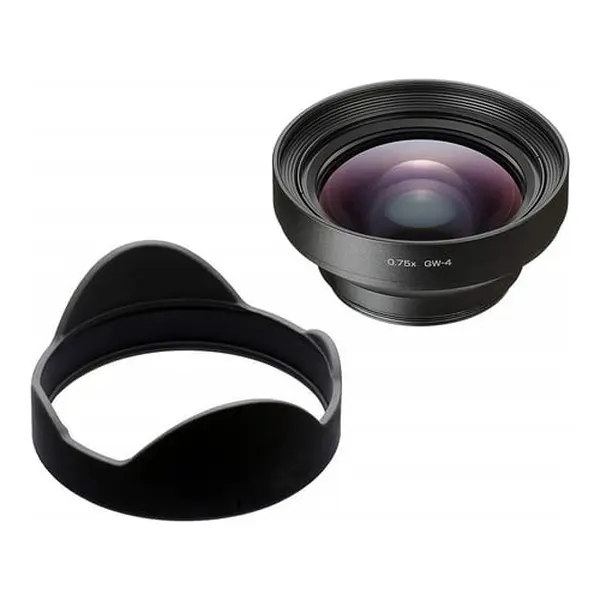 Ricoh GW-4 Wide Conversion Lens - 0.75x Zoom Wide Angle Lens Accessory with Flare Guard, GA-1 Adapter, 21mm Equivalent for Digital Compact Cameras