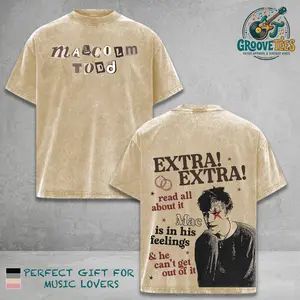 Malcolm Todd Tour 2026 Tee, Vintage streetwear graphic Acid Washed T-shirt. Unisex short sleeve crewneck, casual style gift for fans. 3