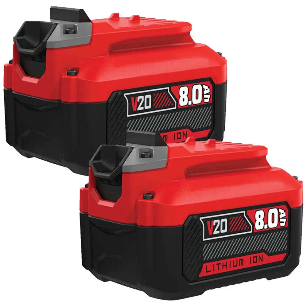 High-Quality Craftsman Compatible 2-Pack 20V Max V20 Lithium Ion Battery, 8.0Ah Power Tool Battery for CMCB206, CMCB204, CMCB202