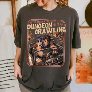 Dungeon Crawling Comfort Colors Shirt, Sci-Fi Meme Tee, Carl Princess Donut Graphic Tee