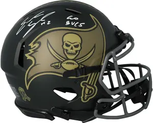 Emeka Egbuka Tampa Bay Buccaneers Autographed Riddell 2025 Salute To Service Speed Authentic Helmet with "Go Bucs!" Inscription - Fanatics Authentic Certified