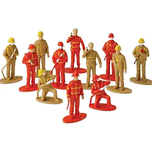 2.5" Mini Fireman Figurines for Kids - Set of 12 - Free Standing Firefighter Toys Figures - Birthday Party Favors for Boys and Girls, Goody Bag Fillers, Cake Toppers and Decorations