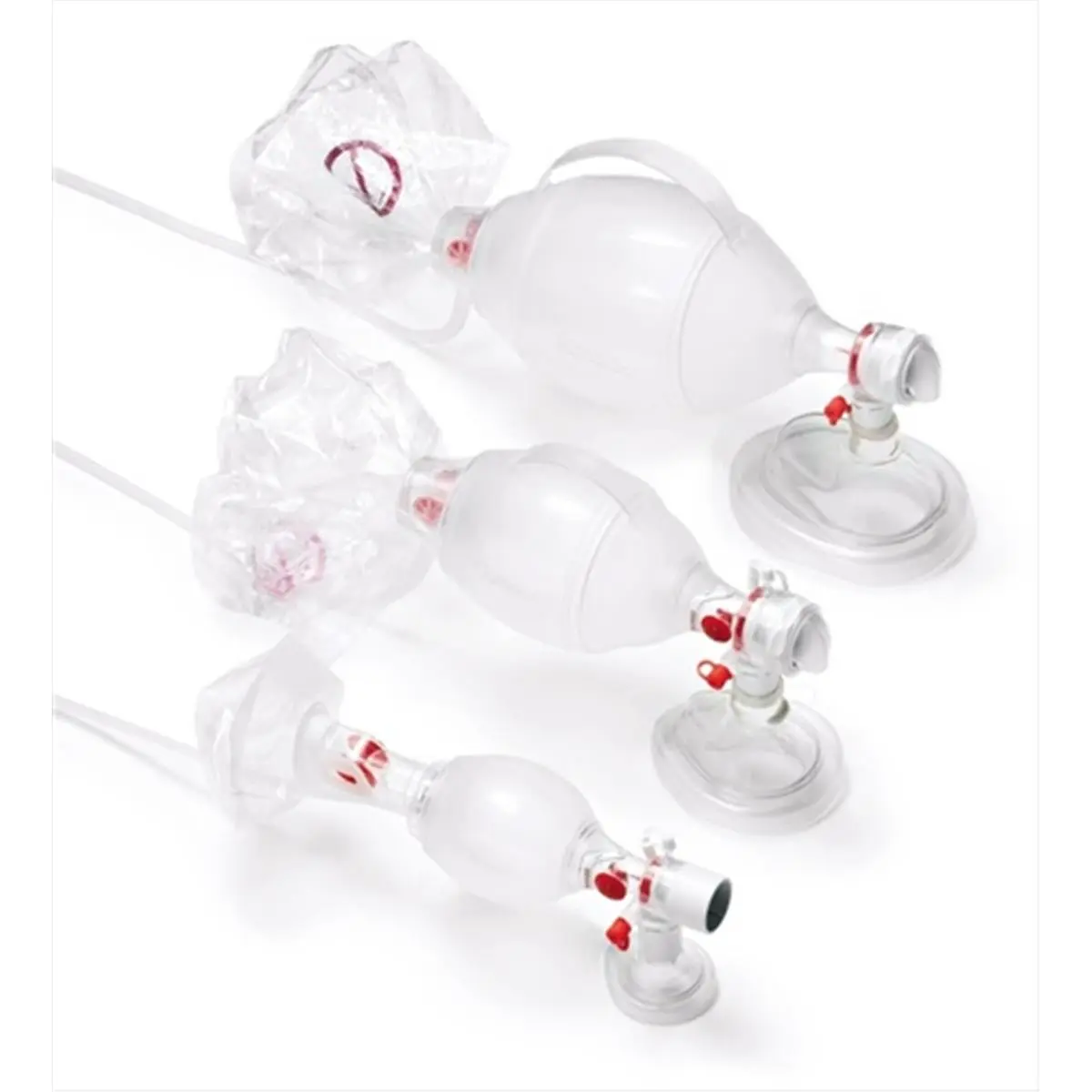 212 MAIN Disposable Crystal Clearance Slim Bag Valve Mask for Small Animals, SEBS Plastic, 1-Hand Grip, Highly Responsive