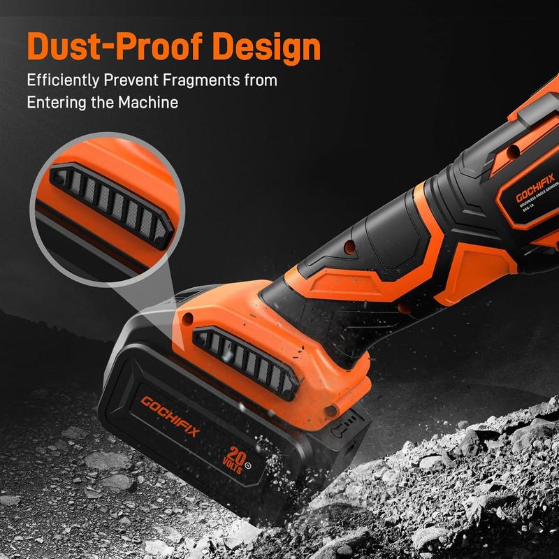 Cordless Angle Grinder Tool GOCHIFIX Grinders Power Tools 20v 4-1/2 Inch Brushless Grinders Tool with 4.0Ah Battery & Fast Charger, Grinding & Cutting Wheels for Metal, for Workshops, Home Lovers