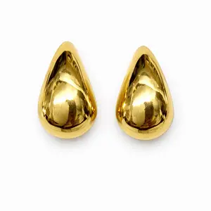 Gold Teardrop Stud Earrings - Elegant and Stylish Jewelry for Women