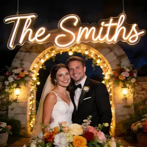 Custom Neon Sign, Personalized Wedding Neon Sign with Name, LED Neon Light for Wedding Backdrop, Proposal, Engagement, Bridal Shower, Welcome Table, Neon Sign for Wall Decor