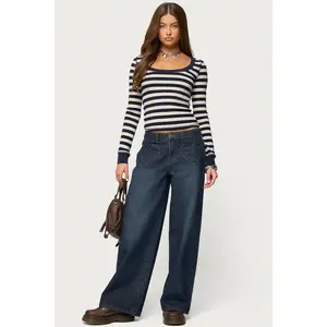 Heart Pockets Low Rise Baggy Jeans