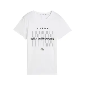 PUMA Womens X Hyrox Train All Day Crew Neck Short Sleeve Casual Tops Casual - White