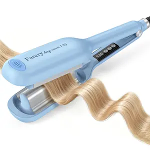 Farery Hair Waver Deep Wave Crimper, 1.25 Inch Beach Waves Curling Iron, Hair Crimper with Smart Buzzer Timer, 9 Heat Settings (285°F-430°F), Tourmaline Ceramic, Negative Ion