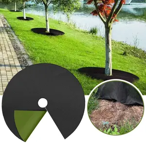Biodegradable Tree Cover Ring Pad, Weed Control Landscape Geotextile, High Strength Polypropylene Composite Garden Fabric