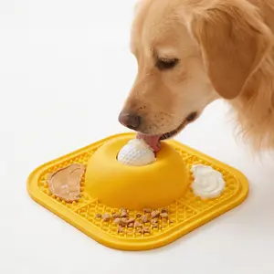 2-in-1 Slow Feeder Dog bowl & Mat , with Rolling Ball, dog licking bowl,Less Splash and Suction Cup Base, Anxiety Relief and Mental Stimulation, Bone Broth Yogurt Feeder, All Dogs & Cats