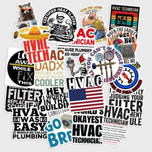 Sticker Pack 20 pcs HVAC Technician Stickers, Heating Cooling Trade Vinyl Decals for Toolbox