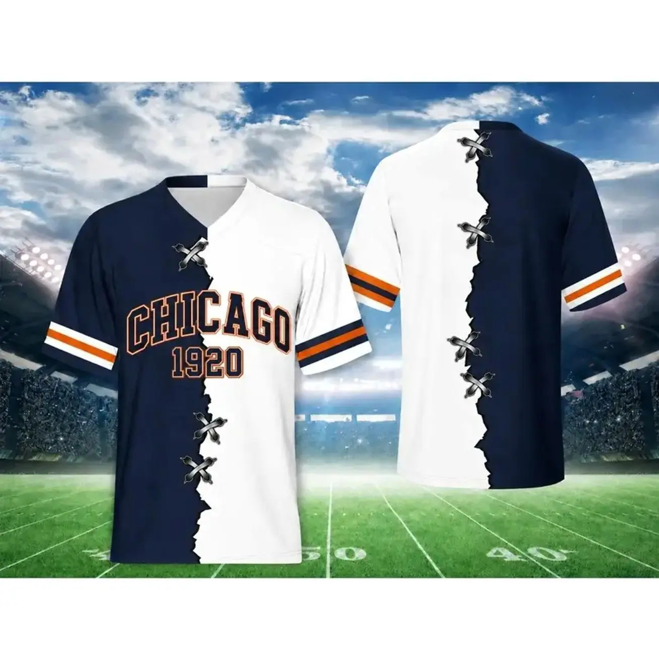Unisex Football Team Fans V-Neck Quick-Drying Shirt, Game Day City Pride Jersey for Football, Gift for Fans - Multiple color options