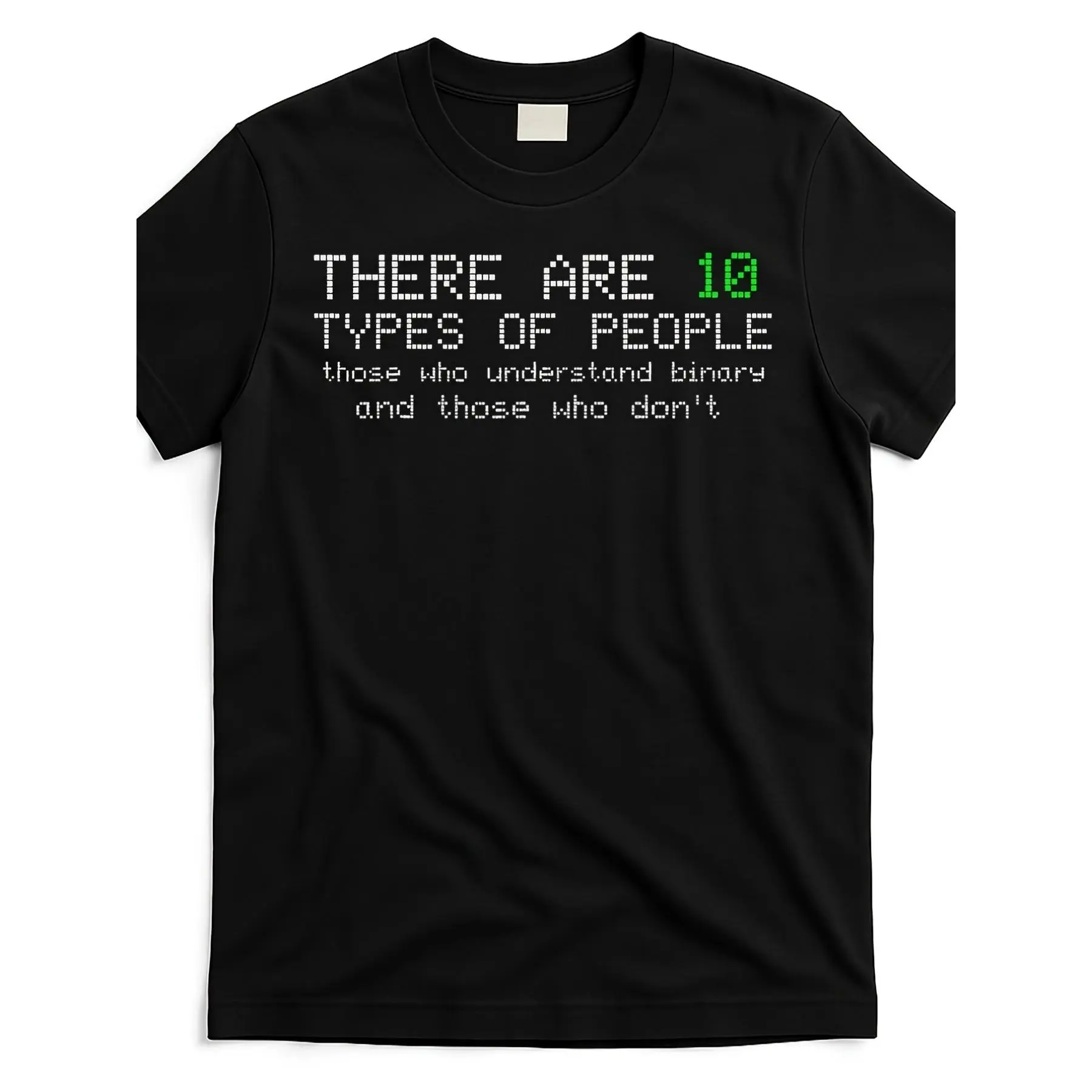 100% Cotton Men's Round Neck Oversized Casual Graphic T-Shirt - 180G 2026 Summer Shortsleeve Binary Funny Computer Nerd Gift, Unisex Style