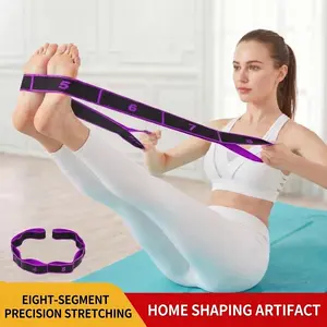 8 Segment Pilates Stretching Band with Numbers for Female Resistance Training & Yoga Fitness Strength Exercises Non-slip Portable Physical Therapy Gear for Home Gym