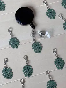 Monstera charm badge reel accessory charm for badge buddy nurse gift for nursing student cna medical assistant picu icu plant lover