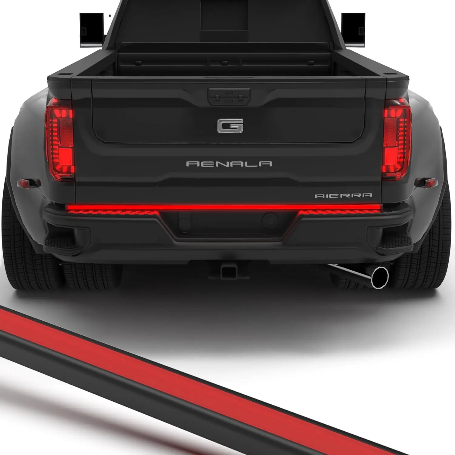 48" LED Tailgate Light Bar for Trucks & Trailers - 12V DC, Sequential Red Turn Signals, Brake Light, 4-Pin Connector, Screws & Adhesive Tape Included