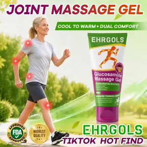 Ehrgols Joint Massage Gel 3.4 fl oz/100ml | With Glucosamine, Turmeric & Chondroitin | Cooling-to-Warming Sensation | For Knee, Hand, Lower Back, Neck, Shoulder & Muscle Comfort | Non-Oral, Adults & Seniors