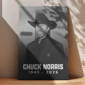 Chuck Norris Tribute Poster No Frame - Legend 1940-2026 Art Print, Motivational Hero Wall Decor
