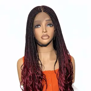 French curls Braided wigs with baby hair,13*6 lace front synthetic hair for women .