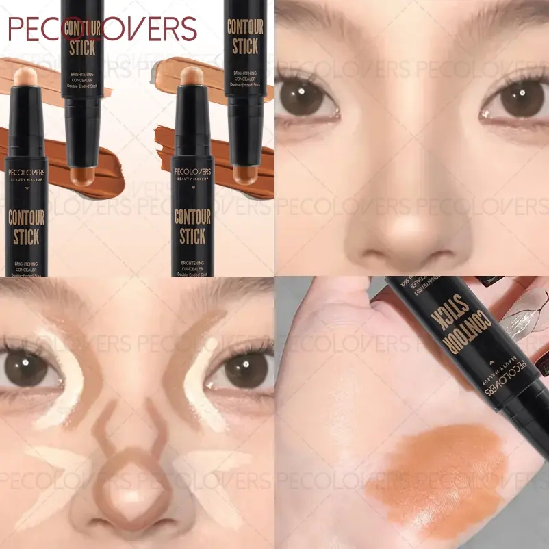 1PC Face Foundation Contour Pen Long Lasting Contour Concealers Brightening Stick Perfecting Complexion Stick Cosmetic Makeup, Matte Finish for All Skin Types, Suitable for Daily Use, Easy to Use & Fast Application