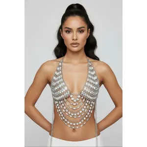 Jessica Bara Vandel Crystal Chain Top