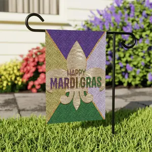 Garden Flag, Mardi Gras Fleur de Lis Banner for Home, Outdoor Decor, Yard Art, Housewarming Gift, Festival Garden Sign