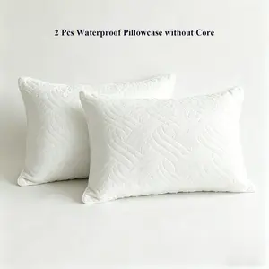 100% Waterproof Pillow Protector 2 Pack,Waterproof Quilted Pillowcase with Zipper Closure,Dust proof Stain Resistant Pillow Encasement for Queen Size Pillows, Machine Washable, Durable Bedding Accessories