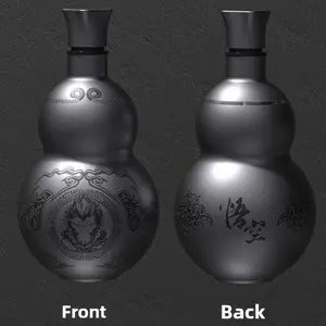 1pc Mythical Sun Wukong Gourd Insulated Sports Water Bottle, 500ml/16.9oz Double-Wall Vacuum Thermal Flask, 316 Stainless Steel Liner, 304 Stainless Steel Body, Leakproof, Portable Travel Cup for Hot and Cold Beverages, Ideal for Outdoor Ca