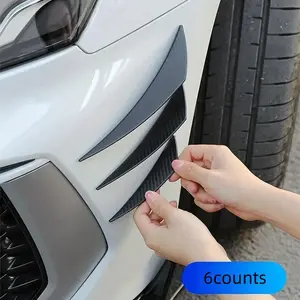 Car Bumper Lip Splitter Kit, 6 Counts Carbon Fiber Pattern Spoiler Kit, Car Bumper Lip Splitter, Universal Car Exterior Accessories