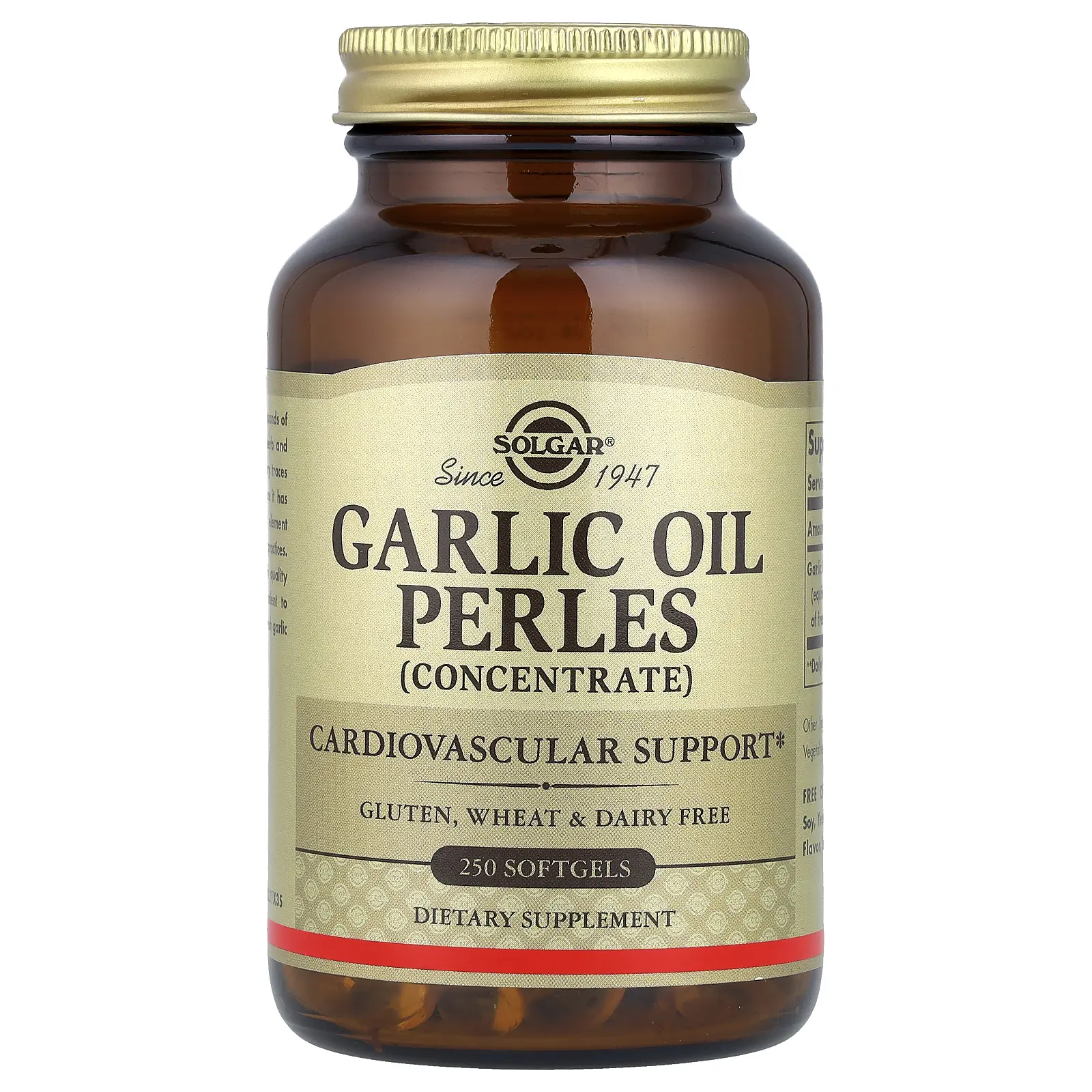 Solgar Garlic Oil Perles, Concentrate, 250 Softgels (1 mg per Softgel)