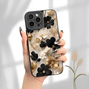 Fashion Floral Design Shockproof Ultra-Thin Phone Case, Full Protection Soft Cover for iPhone 16/15/14/13/12/11/plus/pro Max Series