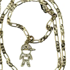Charm Boy Necklace - Gold-Tone Chain with Unique Boy Pendant Charm Jewelry