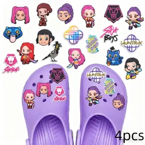 Unisex PVC Shoe Decoration Set, K-Pop Inspired Design, Durable & Stylish Footwear Accessory, Perfect Gift for All Occasions