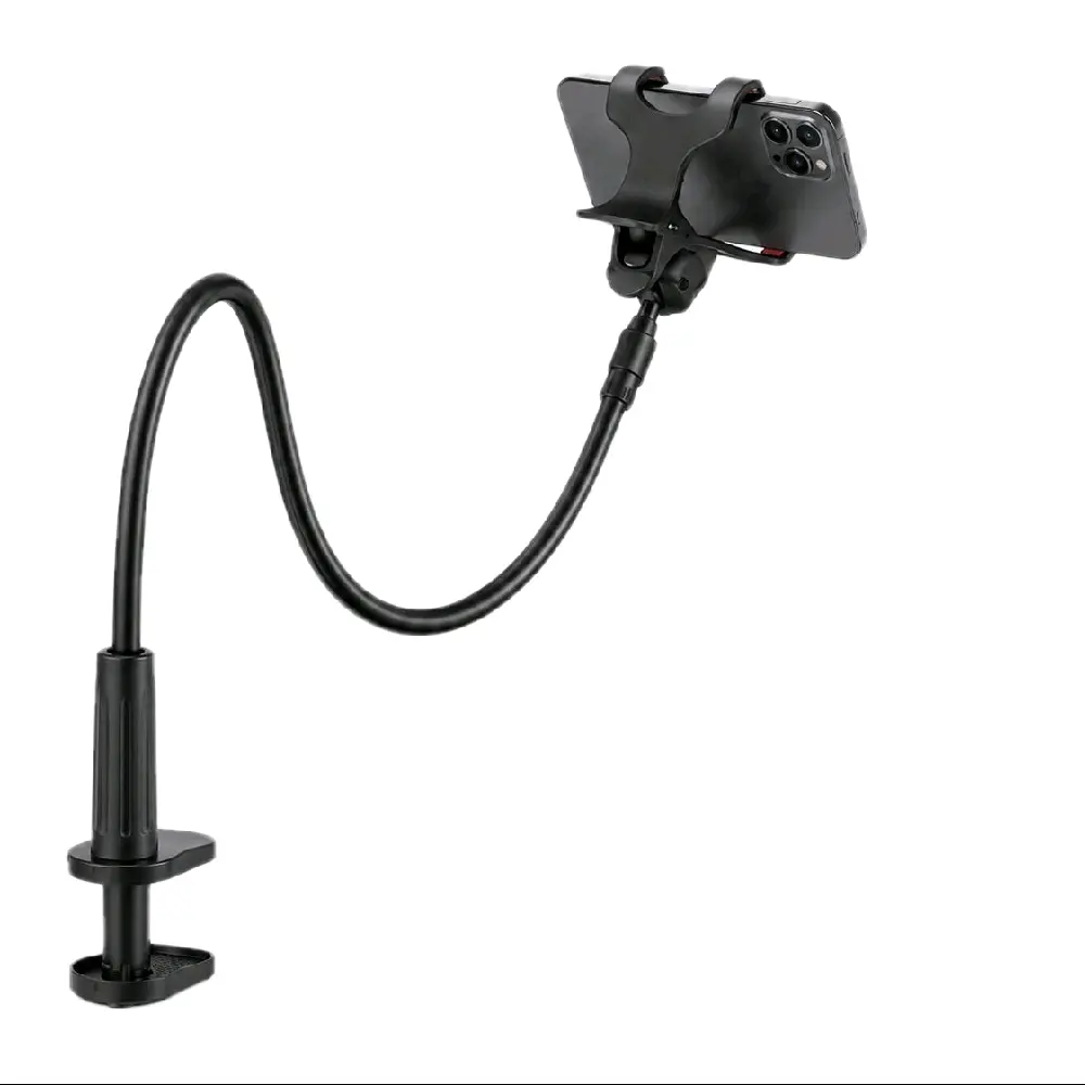 Compact Multi-Use Smartphone Holder with Flexible Long-Arm Clamp Bracket and Grabber Stand for Mobile Phones