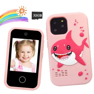 Smartphone Toys for Boys and Girls, Shark Gift Toys, Suitable for Boys and Girls Aged 3-12, Christmas Birthday Gift Mini Smartphone Toys, 2.8-Inch Touch Screen, Learning Games, Educational Toys, Halloween Gift (Including 32GB Card)