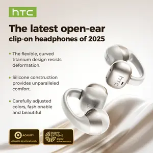 HTC NE56 OWS - New clip-on earphones. Bluetooth headset (6.0), IPX5 waterproof, with charging case and built-in microphone. Super comfortable to wear, excellent sound quality, and a three-month warranty! Suitable for a variety of occasions.