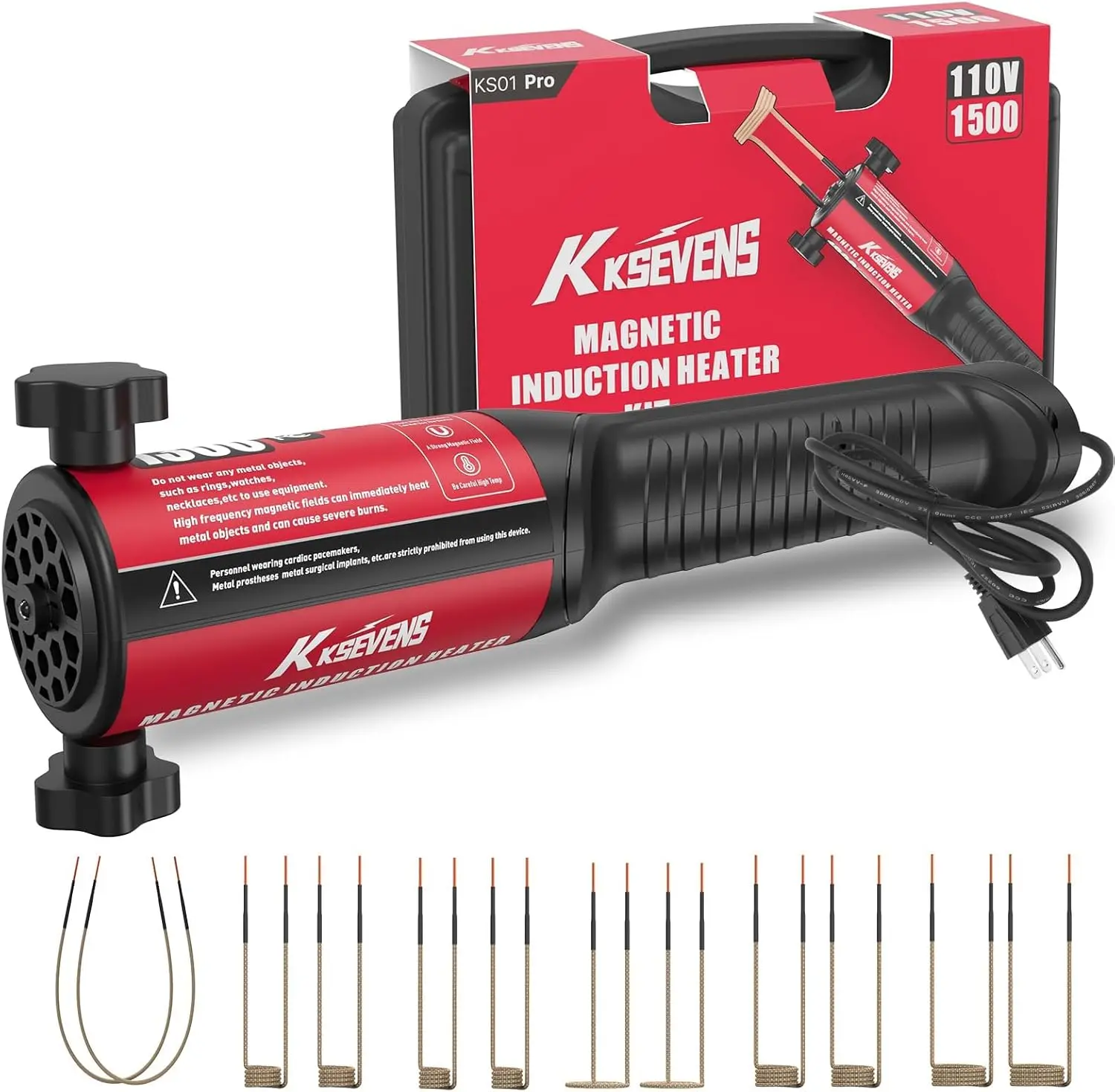 【Father's Day Gift】Induction Heater 1500W for Bolt Removal, Magnetic Heating Tool with 12 Coils, Handheld Heat Tool for Rusty Nuts and Bolts