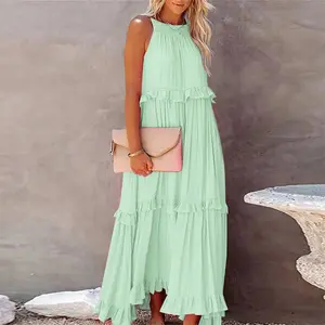 Summer cute long dress outfits women 2025 sleepveless casual flowy plus size sexy maxi dress formal occasion evening party dress