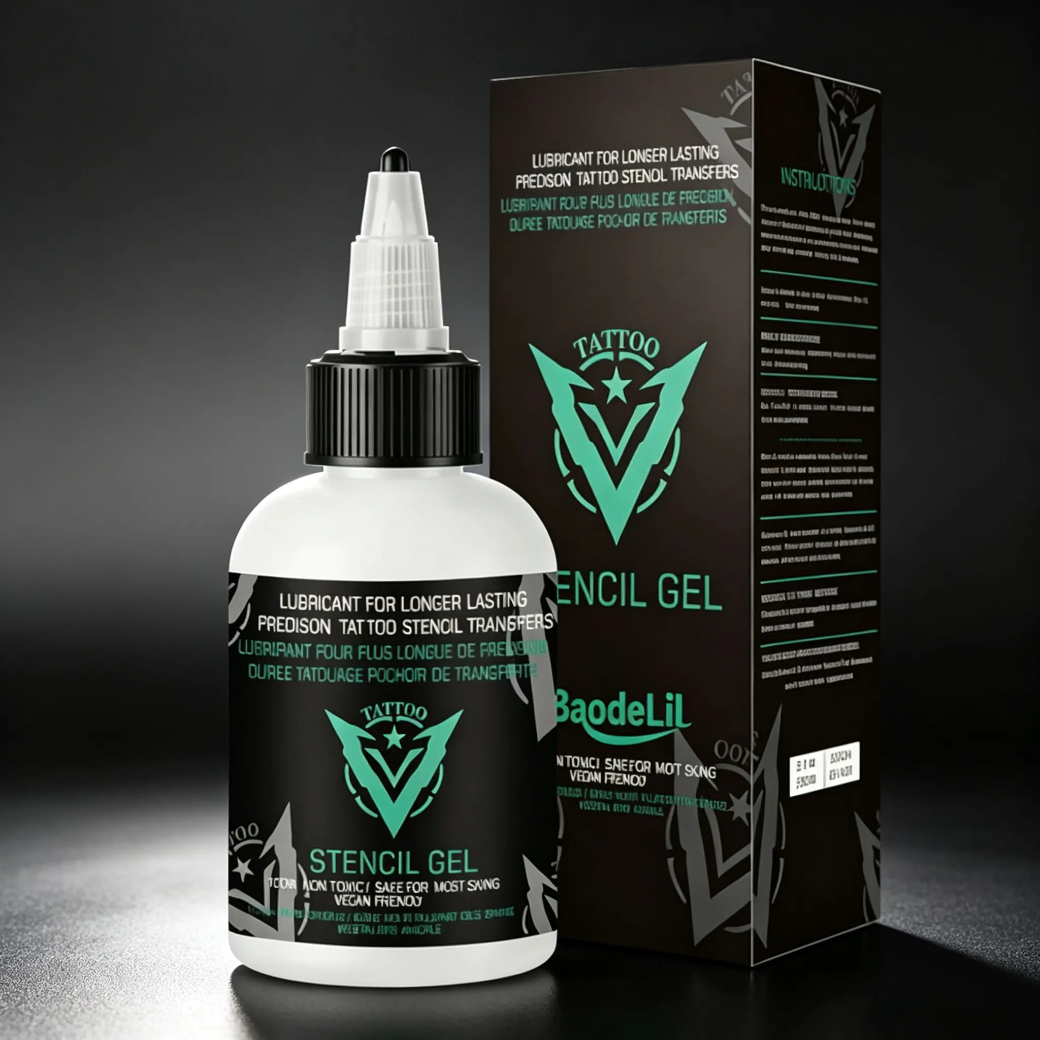 Professional Vegan Tattoo Stencil Transfer Gel, Sharp & Long-Lasting Stencil Solution, Safe Temporary Tattoo Supply for Artists