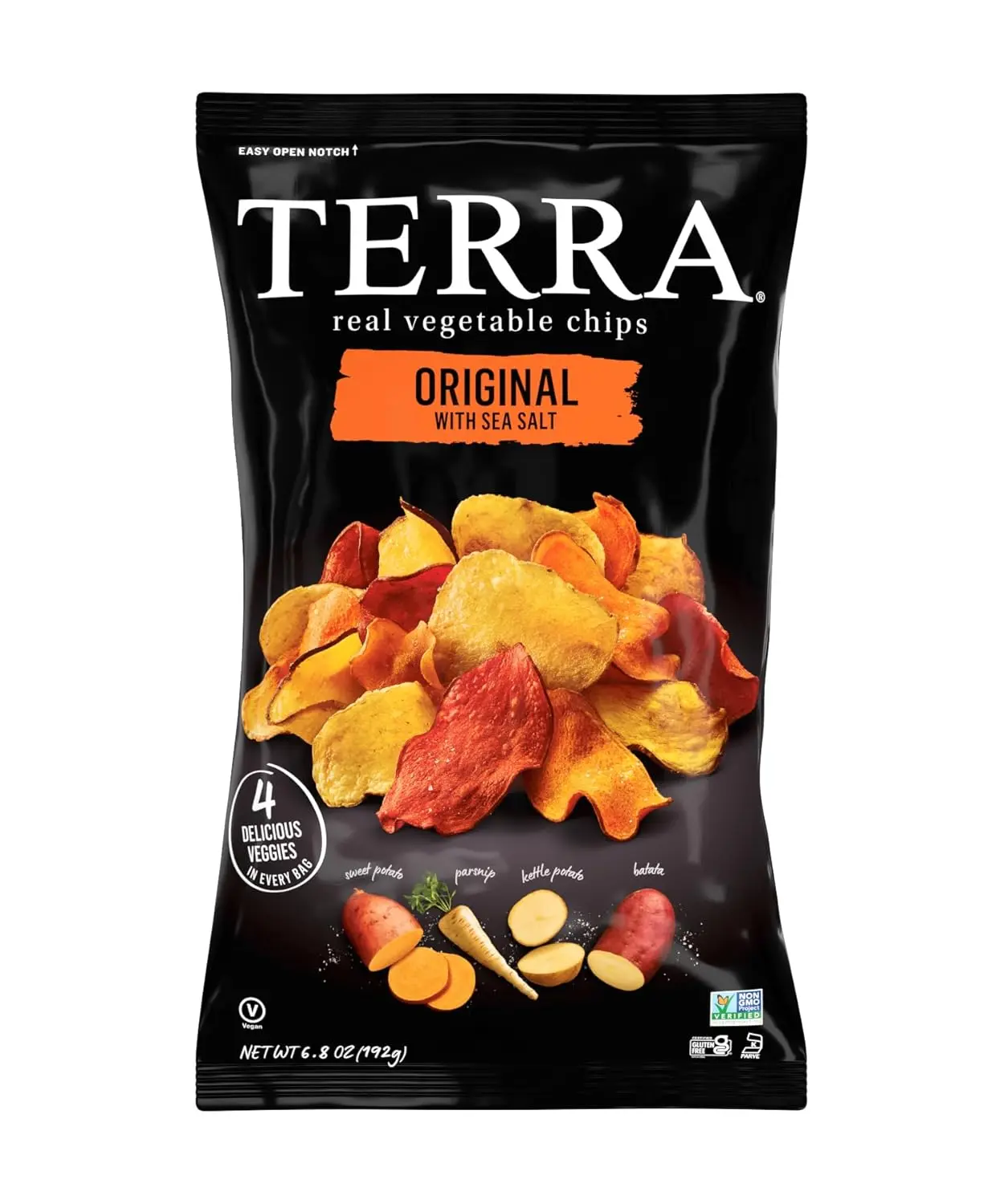 Terra Vegetable Chips, Original Chips with Sea Salt, 6.8 Oz