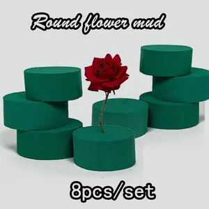 Floral Foam Set, 8pcs Round Flower Foam Bricks, Dry Floral Foam Blocks, Artificial Flower Mud DIY Arrangement Kit