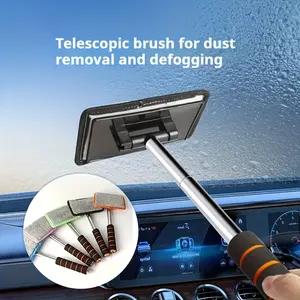 4-Piece Car Window Brush and Replacement Cloth with Telescopic Handle, Portable Car Cleaning Tool for Efficient Window and Glass Cleaning, Car Cleaning Accessories, Car Windshield Cleaner, Available in Multiple Colors