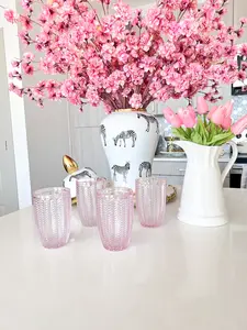 Pink Glass Goblet (Set of 4)