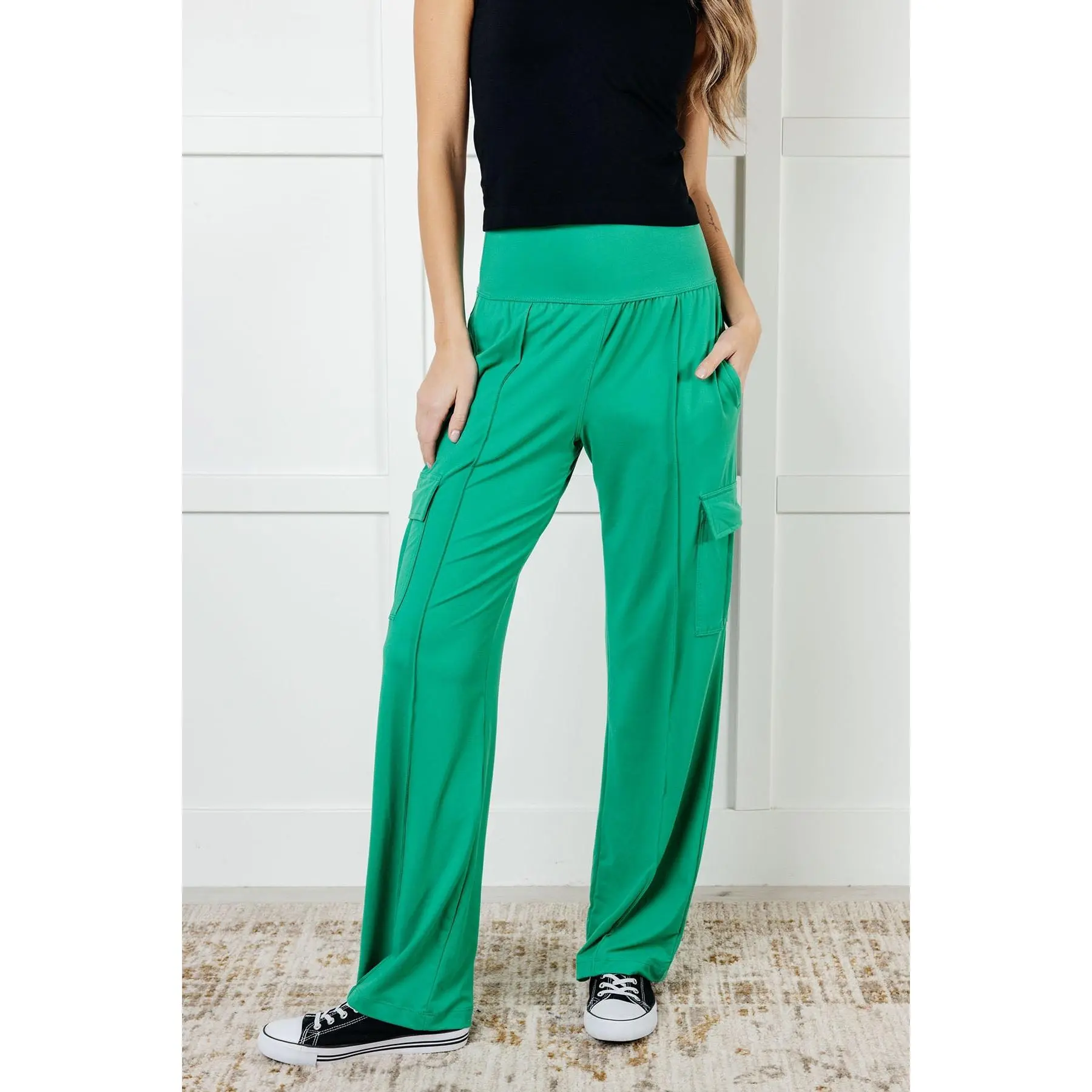 Race to Relax Cargo Pants in Emerald Green